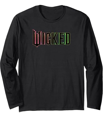 WICKED ELPHABA ＆ GLINDAロンT フリーサイズ　黒　映画 Amazon.com: Wicked Movie Logo Long Sleeve T-Shirt : Clothing